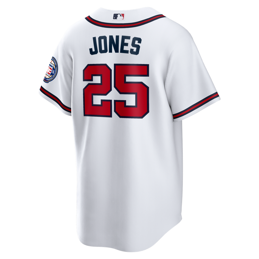 Andruw Jones Atlanta Braves Nike Home Replica 2026 Hall of Fame Patch Jersey - White Official MLB Team Apparel Baseball Fan Gear