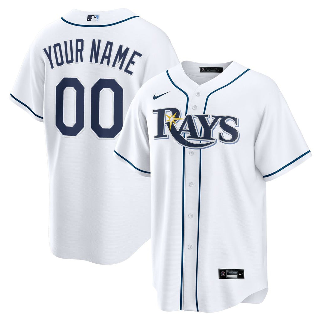 Tampa Bay Rays Nike Home Custom Replica Jersey - White Official MLB Team Apparel Baseball Fan Gear