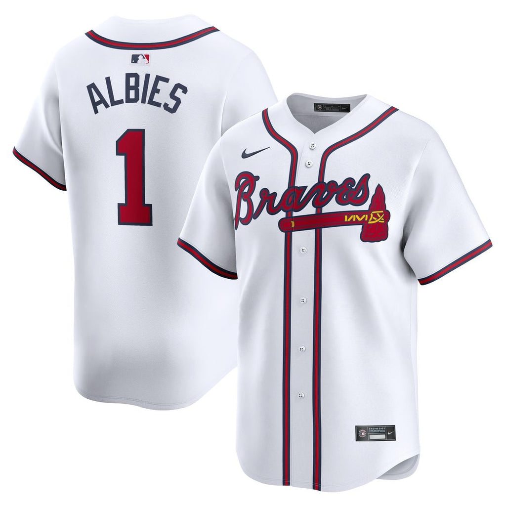 Ozzie Albies Atlanta Braves Nike Home Limited Player Jersey - White Official MLB Team Apparel Baseball Fan Gear
