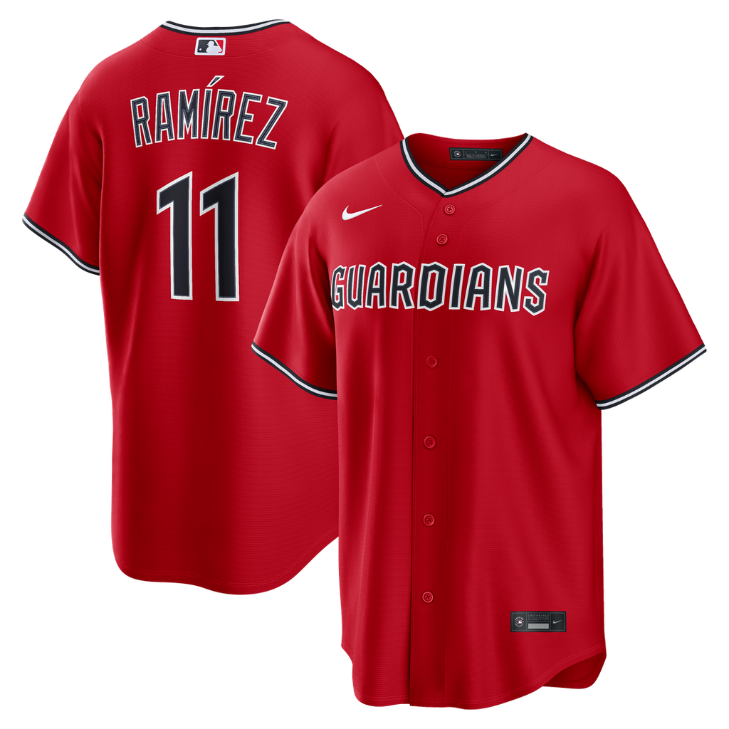 José Ramírez Cleveland Guardians Nike Alternate Replica Jersey - Red Official MLB Team Apparel Baseball Fan Gear