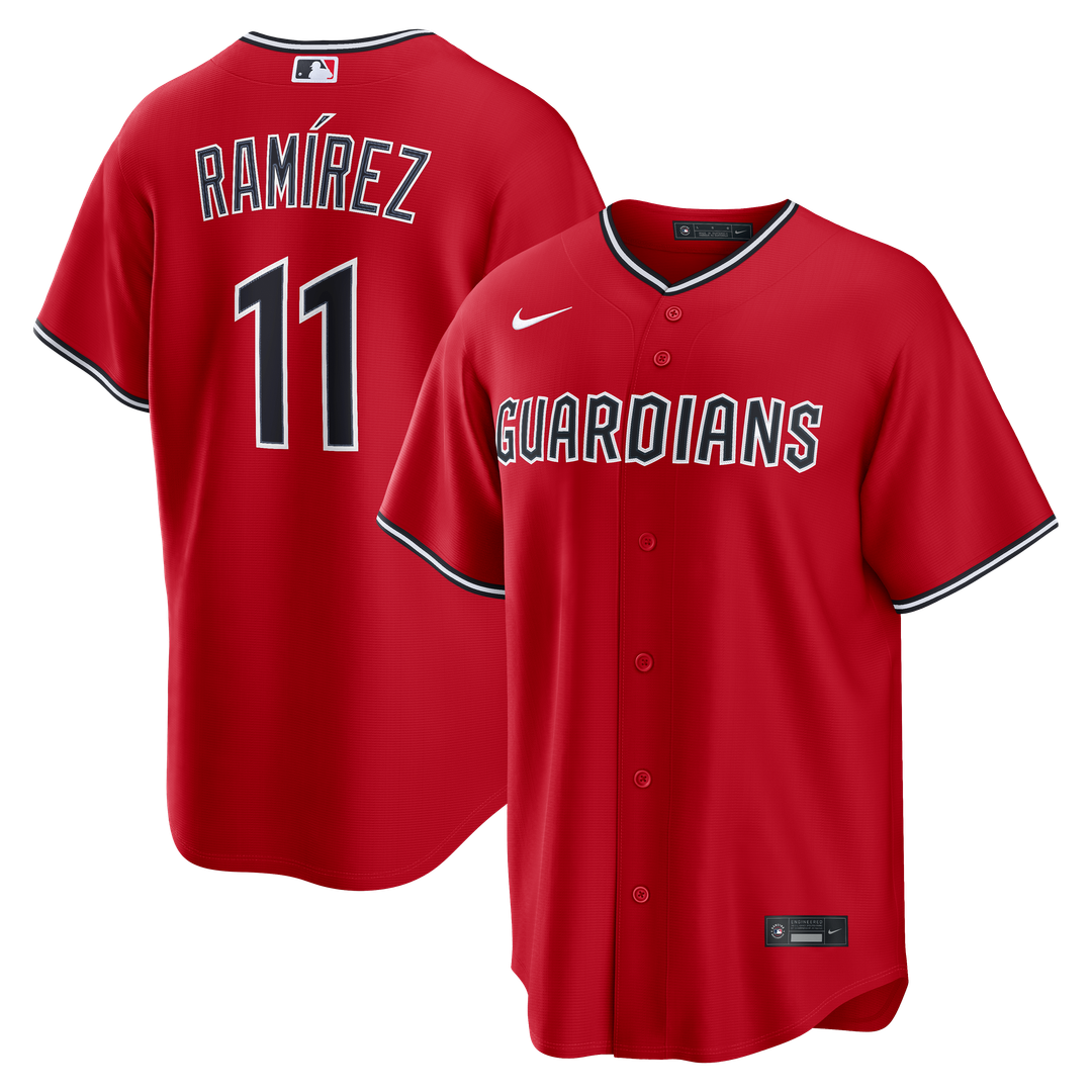 José Ramírez Cleveland Guardians Nike Alternate Replica Jersey - Red Official MLB Team Apparel Baseball Fan Gear