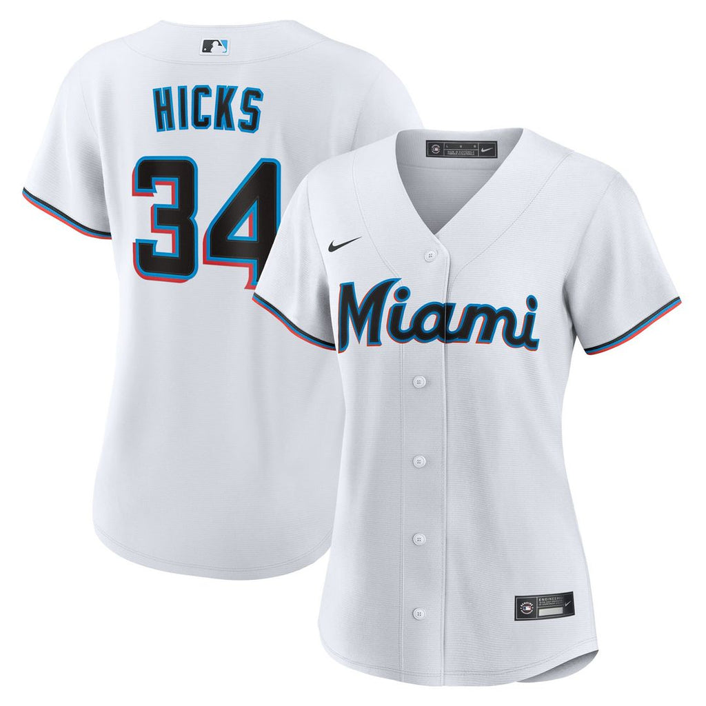 Liam Hicks Miami Marlins Nike Women's Home Replica Jersey - White Official MLB Team Apparel Baseball Fan Gear