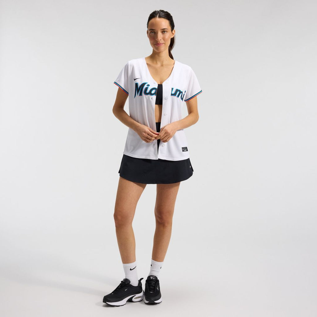 Miami Marlins Nike Women's Replica Team Jersey - White Official MLB Team Apparel Baseball Fan Gear