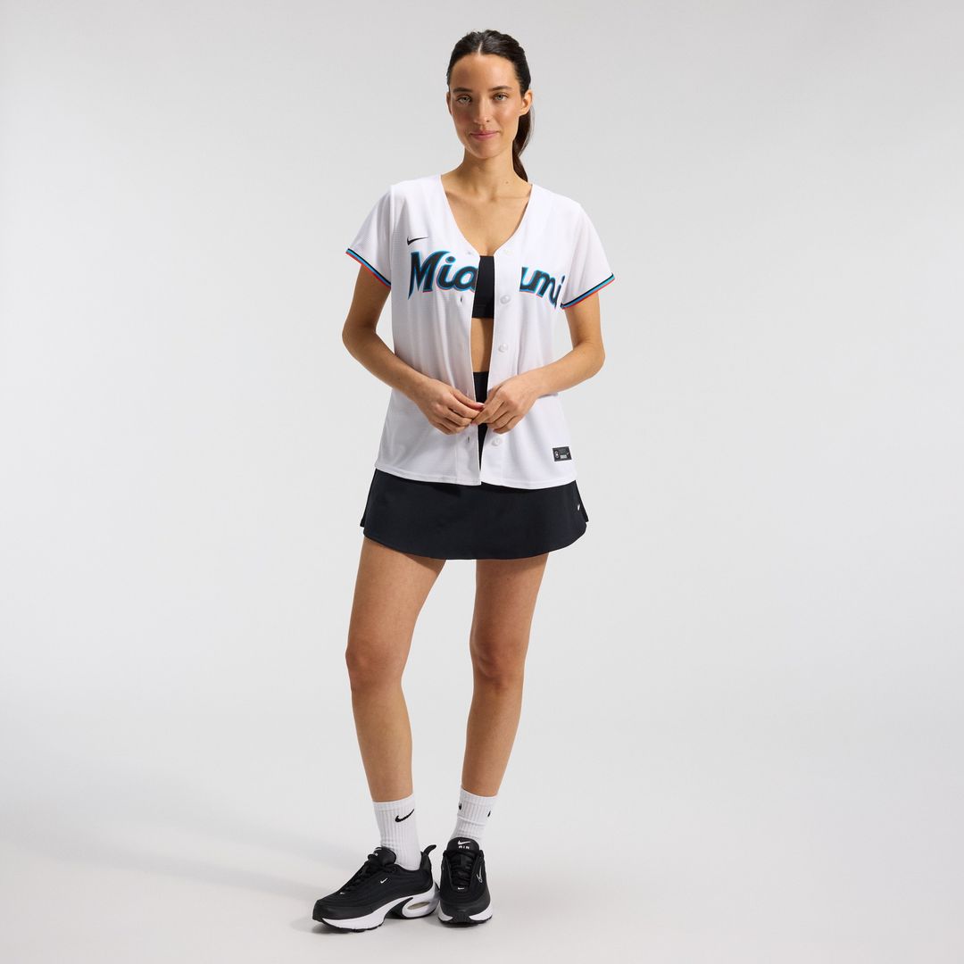 Miami Marlins Nike Women's Replica Team Jersey - White Official MLB Team Apparel Baseball Fan Gear