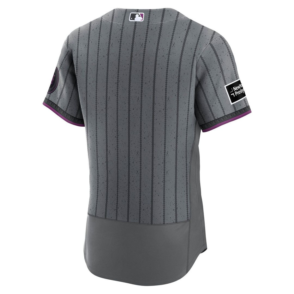 New York Mets Nike City Connect Authentic Sponsor Patch Jersey - Gray Official MLB Team Apparel Baseball Fan Gear