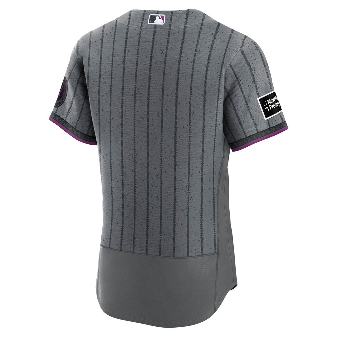 New York Mets Nike City Connect Authentic Sponsor Patch Jersey - Gray Official MLB Team Apparel Baseball Fan Gear
