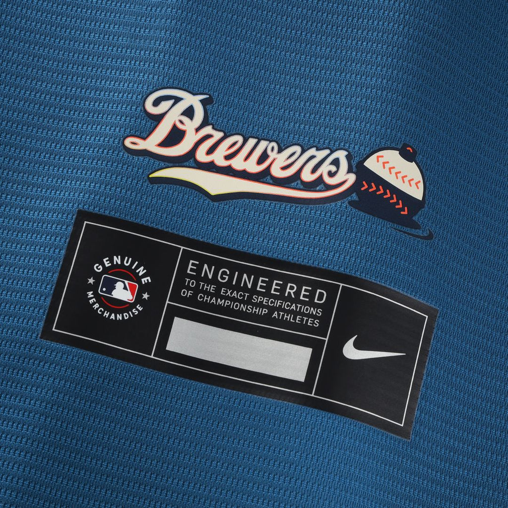 Christian Yelich Milwaukee Brewers Nike 2026 City Connect Stadium Jersey - Mineral Blue Official MLB Team Apparel Baseball Fan Gear