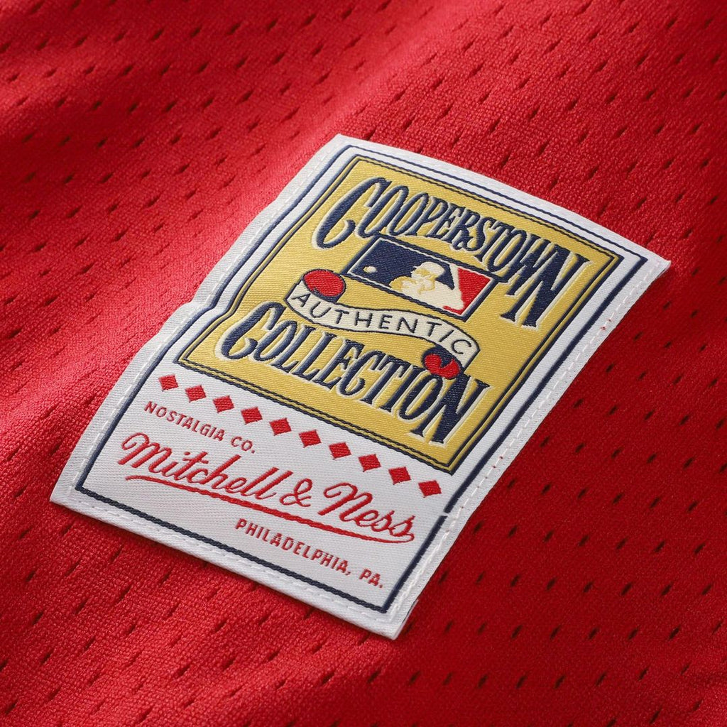 Barry Larkin Cincinnati Reds Mitchell & Ness Throwback Cooperstown Mesh Batting Practice Jersey - Red Official MLB Team Apparel Baseball Fan Gear
