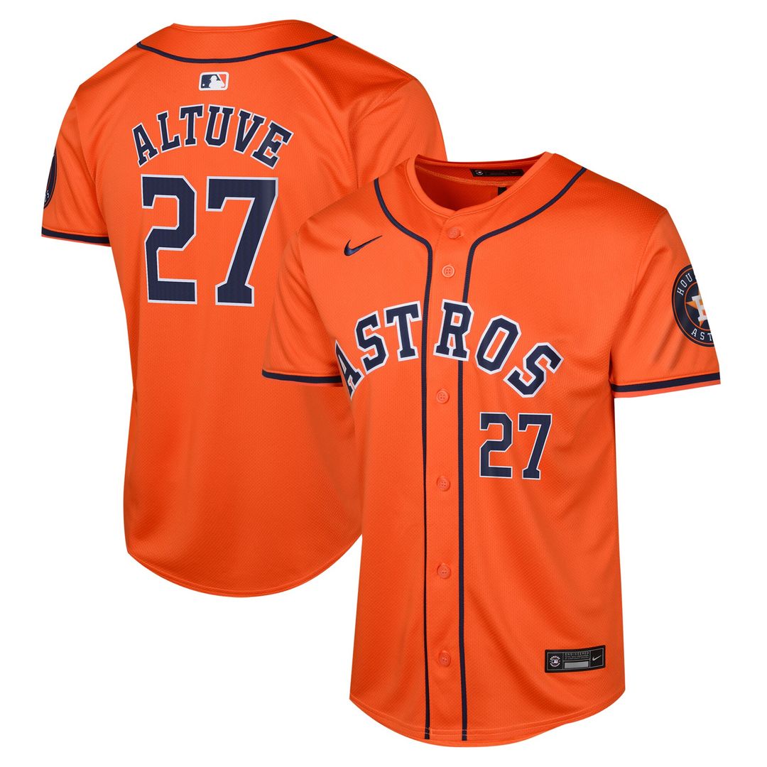 Jose Altuve Houston Astros Nike Youth Alternate Limited Player Jersey – Orange Official MLB Team Apparel Baseball Fan Gear