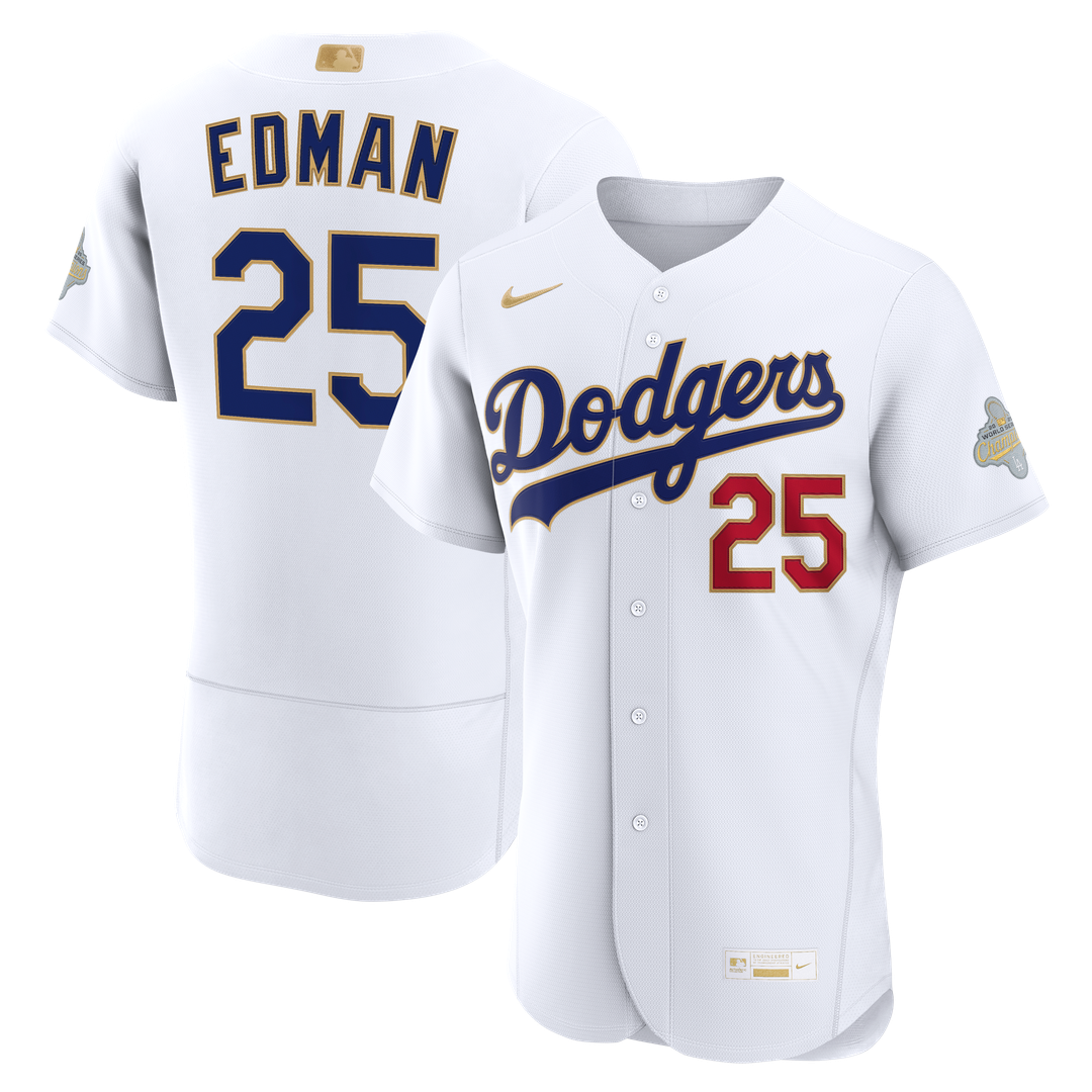 Tommy Edman Los Angeles Dodgers Nike 2026 Gold Collection Authentic Jersey - White Official MLB Team Apparel Baseball Fan Gear