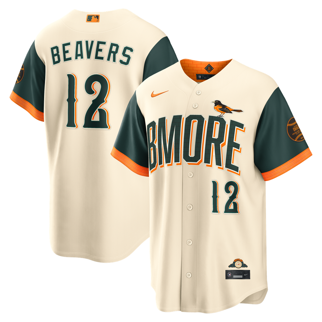 Dylan Beavers Baltimore Orioles Nike 2026 City Connect Stadium Jersey - Cream Official MLB Team Apparel Baseball Fan Gear