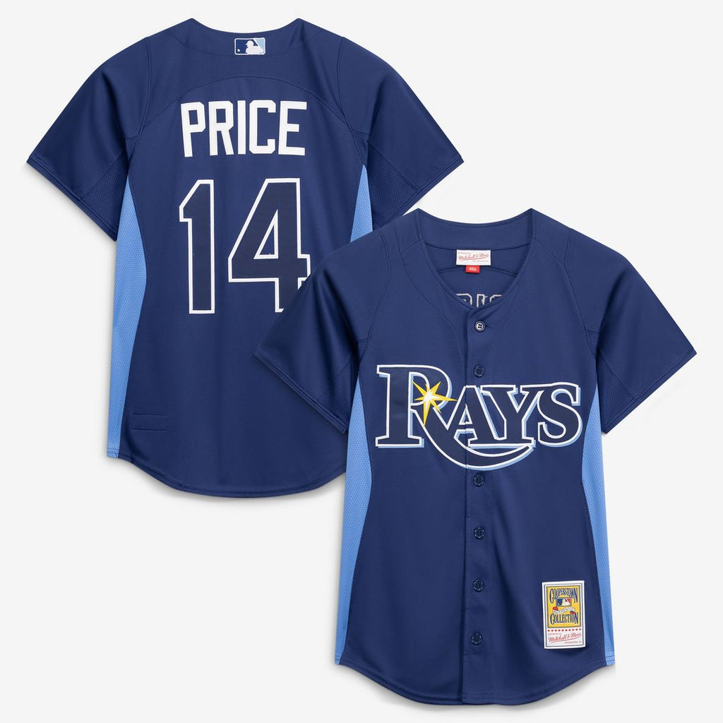 David Price Tampa Bay Rays Mitchell & Ness Authentic Batting Practice Jersey - Blue Official MLB Team Apparel Baseball Fan Gear