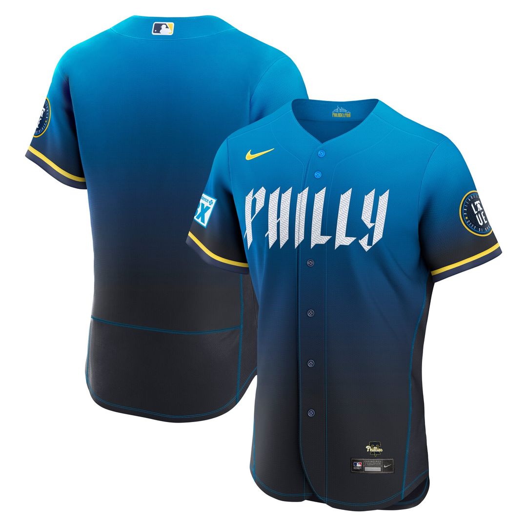 Philadelphia Phillies Nike City Connect Authentic Sponsor Patch Jersey - Navy Official MLB Team Apparel Baseball Fan Gear