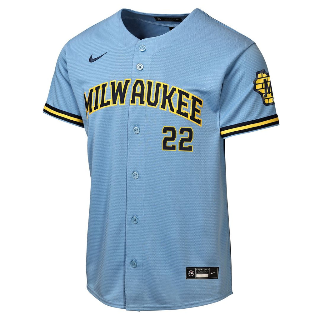 Christian Yelich Milwaukee Brewers Nike Youth Home Stadium Jersey - Cream Official MLB Team Apparel Baseball Fan Gear