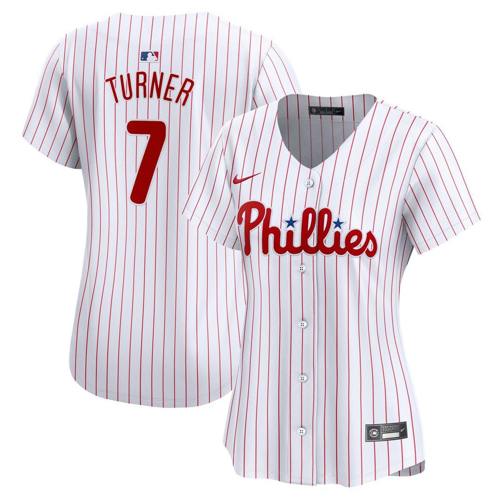 Trea Turner Philadelphia Phillies Nike Women's Home Limited Player Jersey - White Official MLB Team Apparel Baseball Fan Gear