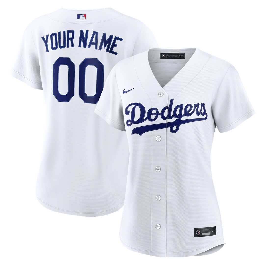 Los Angeles Dodgers Nike Women's Home Replica Custom Jersey - White Official MLB Team Apparel Baseball Fan Gear