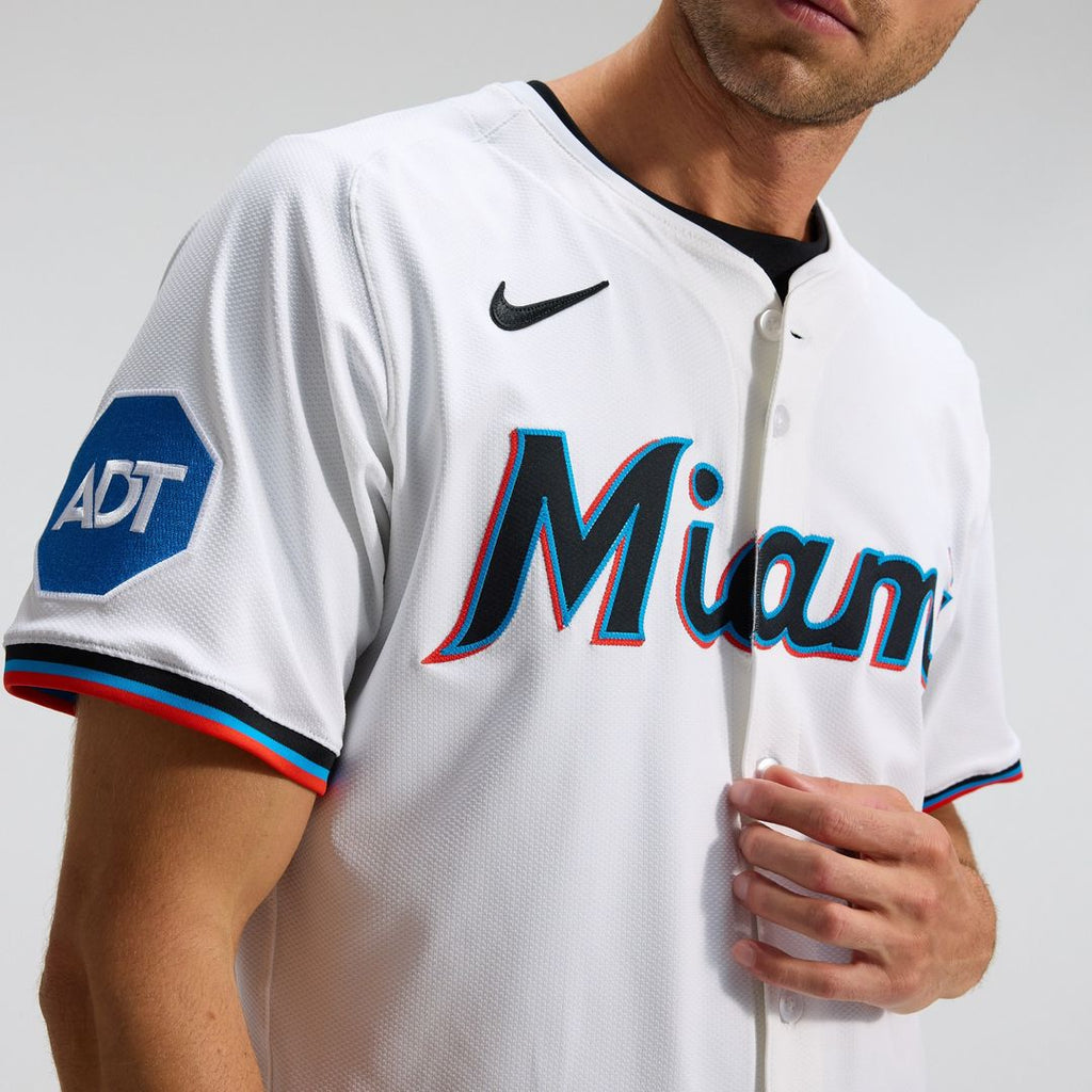 Miami Marlins Nike Home Elite Jersey - White Official MLB Team Apparel Baseball Fan Gear