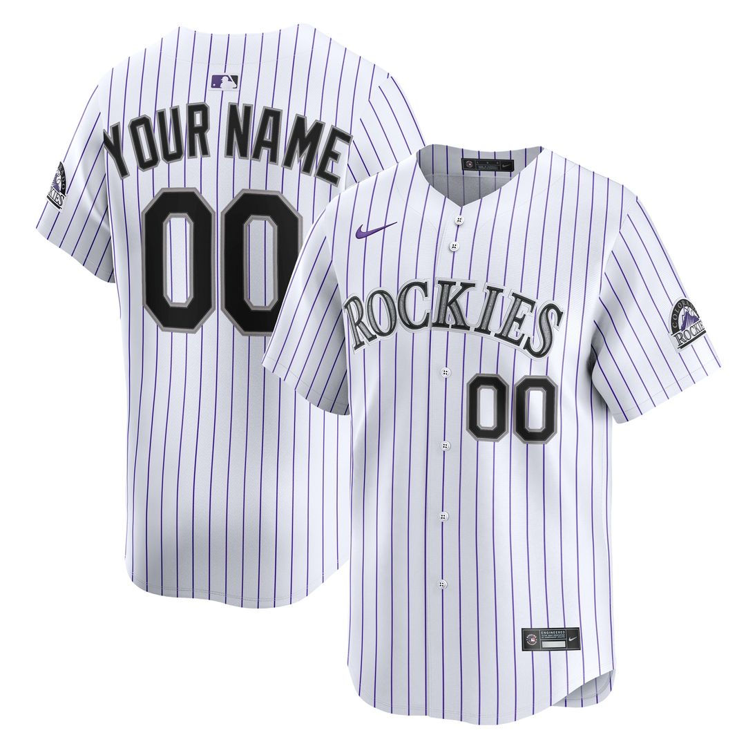 Colorado Rockies Nike Home Limited Custom Jersey - White Official MLB Team Apparel Baseball Fan Gear