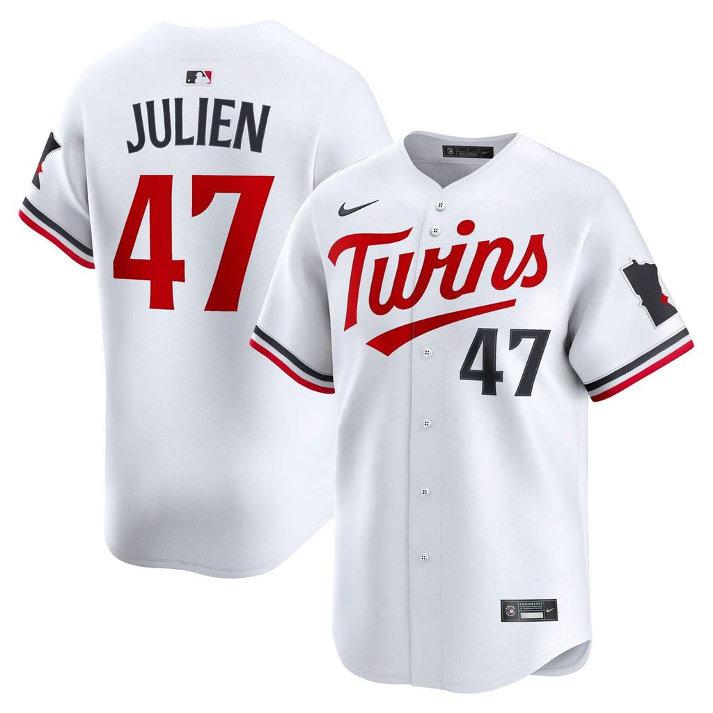 Edouard Julien Minnesota Twins Nike Home Limited Player Jersey - White Official MLB Team Apparel Baseball Fan Gear