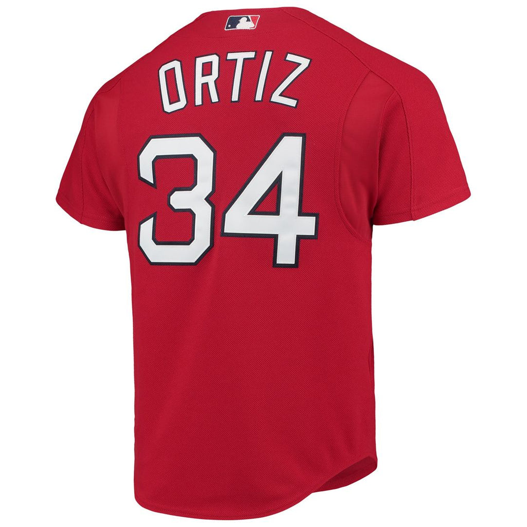 David Ortiz Boston Red Sox Mitchell & Ness Cooperstown Collection Mesh Batting Practice Button-Up Jersey - Red Official MLB Team Apparel Baseball Fan