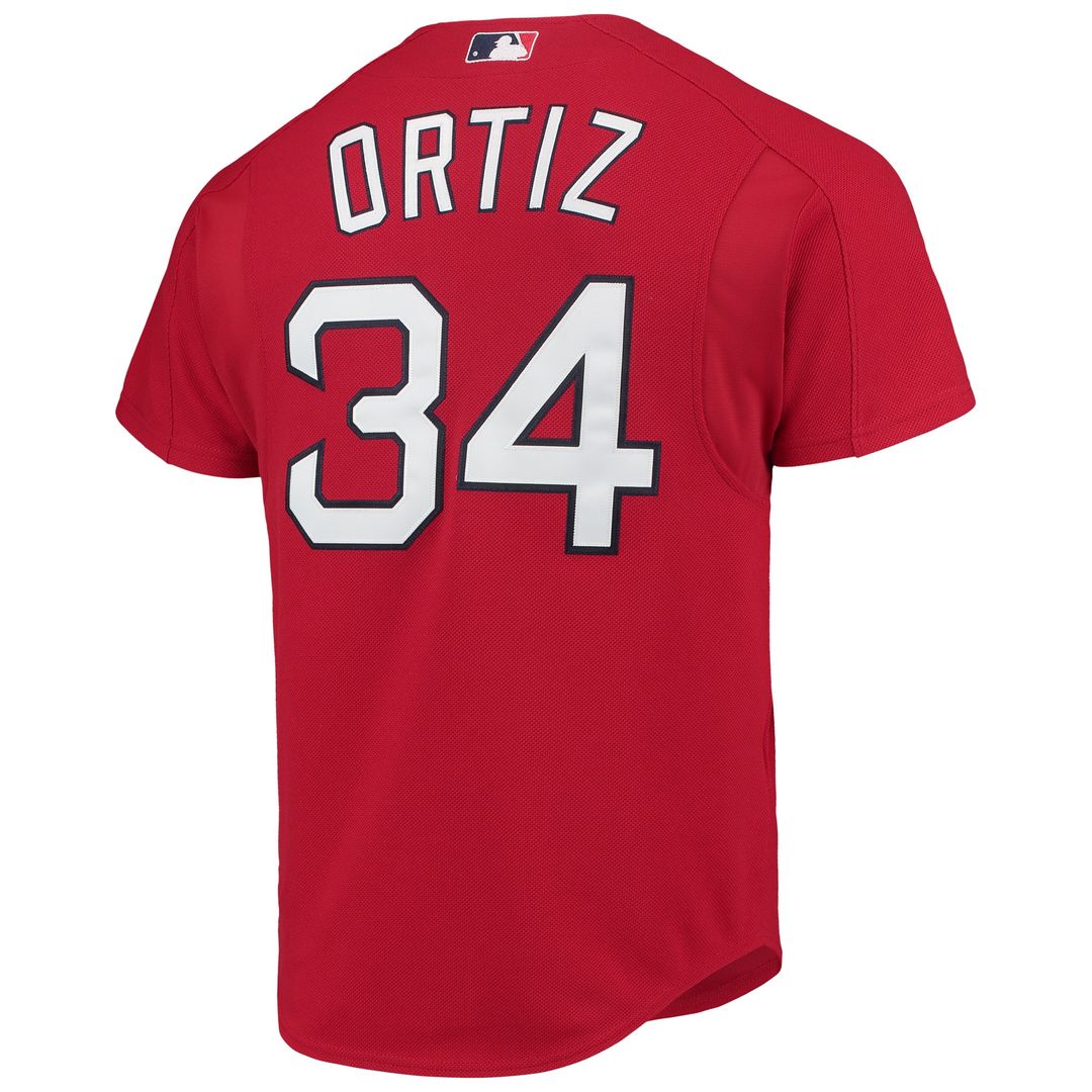 David Ortiz Boston Red Sox Mitchell & Ness Cooperstown Collection Mesh Batting Practice Button-Up Jersey - Red Official MLB Team Apparel Baseball Fan