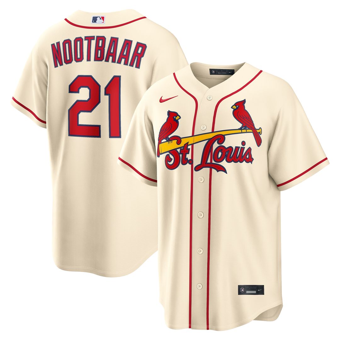 Lars Nootbaar St. Louis Cardinals Nike Alternate Replica Jersey - Cream Official MLB Team Apparel Baseball Fan Gear