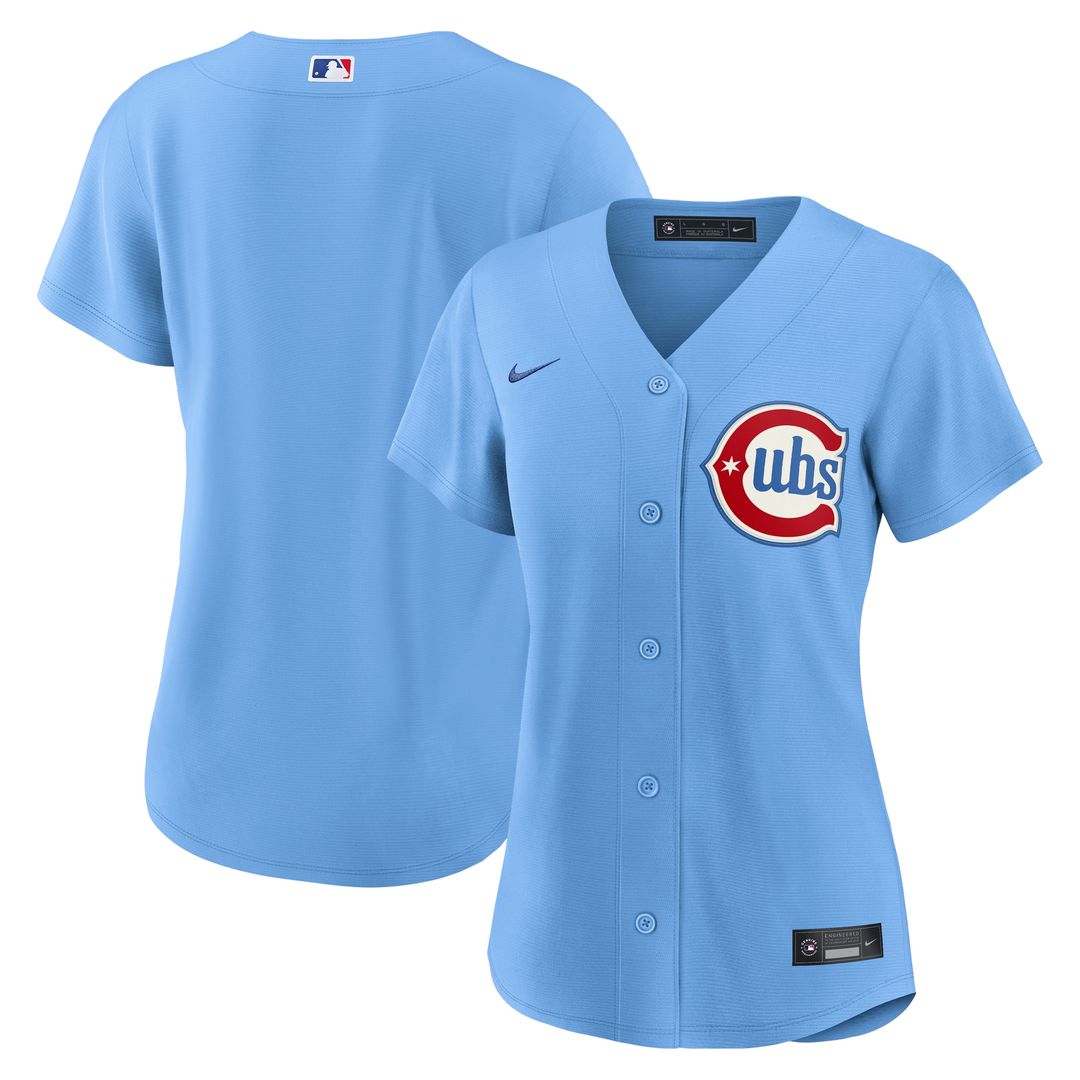 Chicago Cubs Nike Women's Alternate Replica Jersey - Light Blue Official MLB Team Apparel Baseball Fan Gear