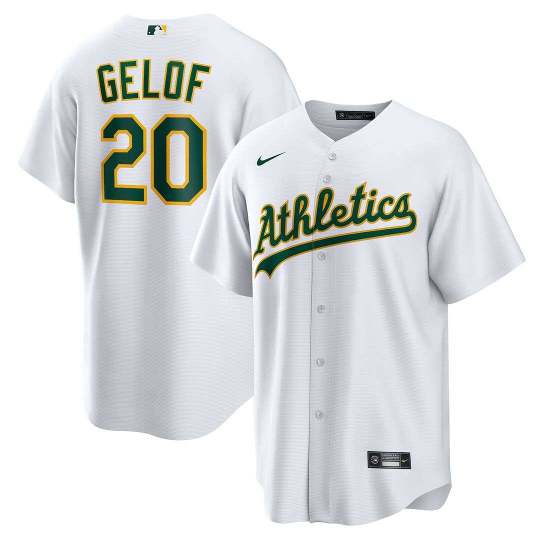 Zack Gelof Athletics Nike Home Replica Jersey - White Official MLB Team Apparel Baseball Fan Gear