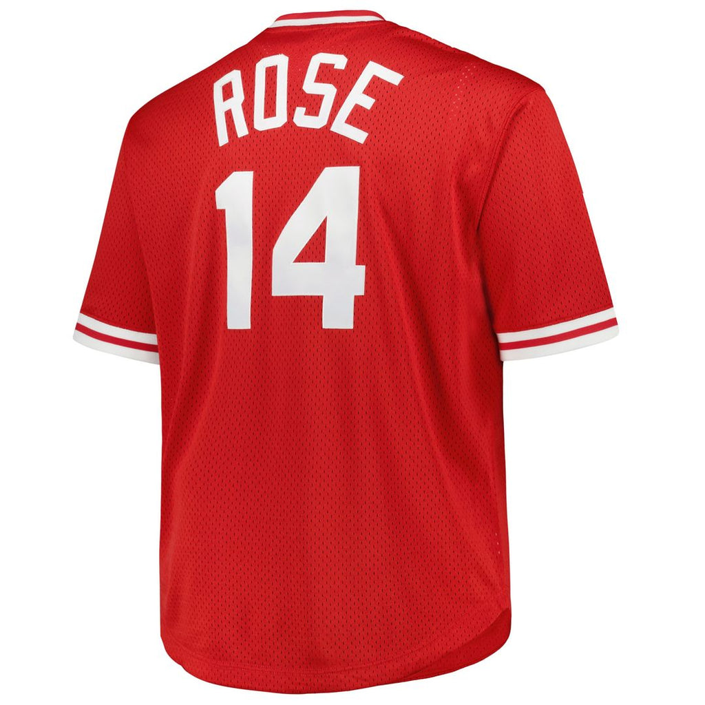 Pete Rose Cincinnati Reds Mitchell & Ness 1984 Cooperstown Collection Mesh Pullover Jersey - Red Official MLB Team Apparel Baseball Fan Gear