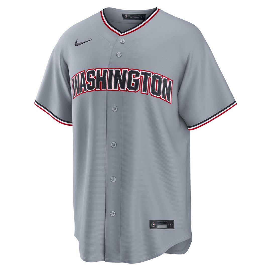James Wood Washington Nationals Nike Road Replica Jersey - Gray Official MLB Team Apparel Baseball Fan Gear