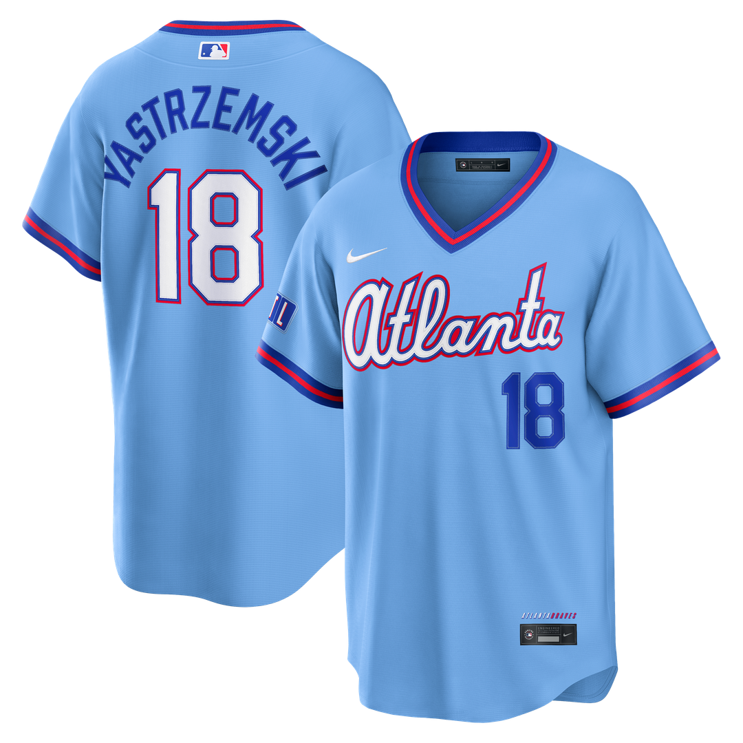 Mike Yastrzemski Atlanta Braves Nike 2026 City Connect Stadium Jersey - Powder Blue Official MLB Team Apparel Baseball Fan Gear