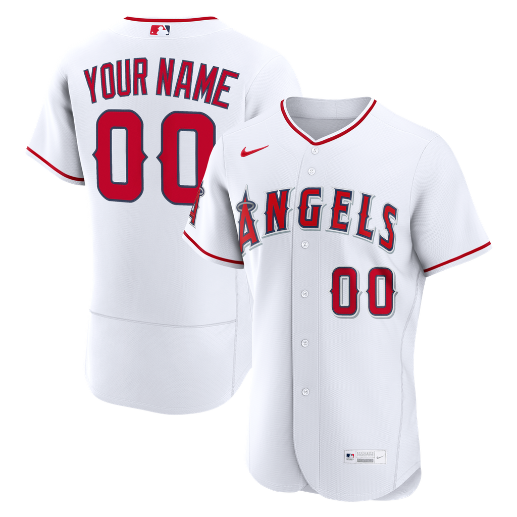 Los Angeles Angels Nike Home Authentic Custom Jersey - White Official MLB Team Apparel Baseball Fan Gear