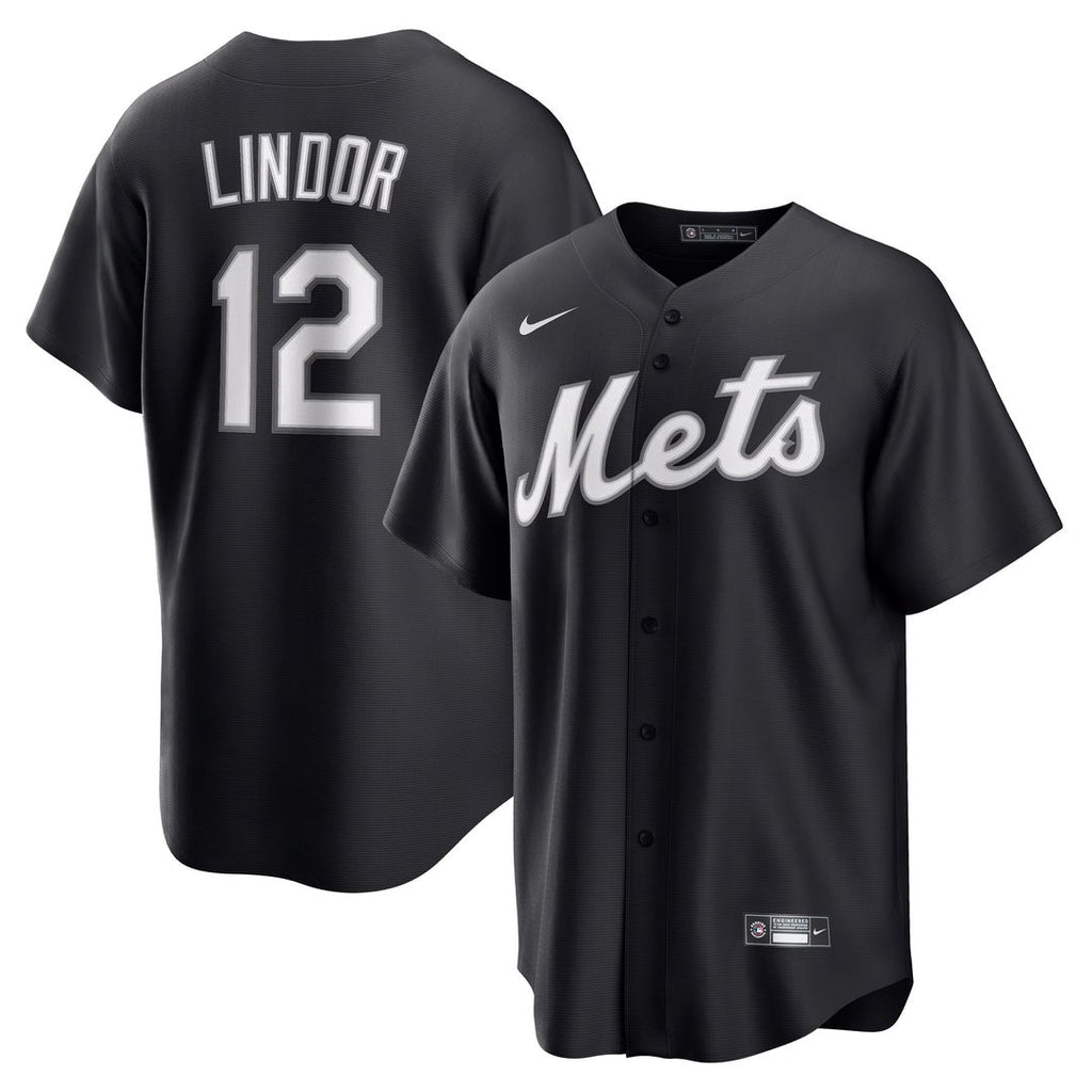 Francisco Lindor New York Mets Nike Replica Player Jersey - Black Official MLB Team Apparel Baseball Fan Gear