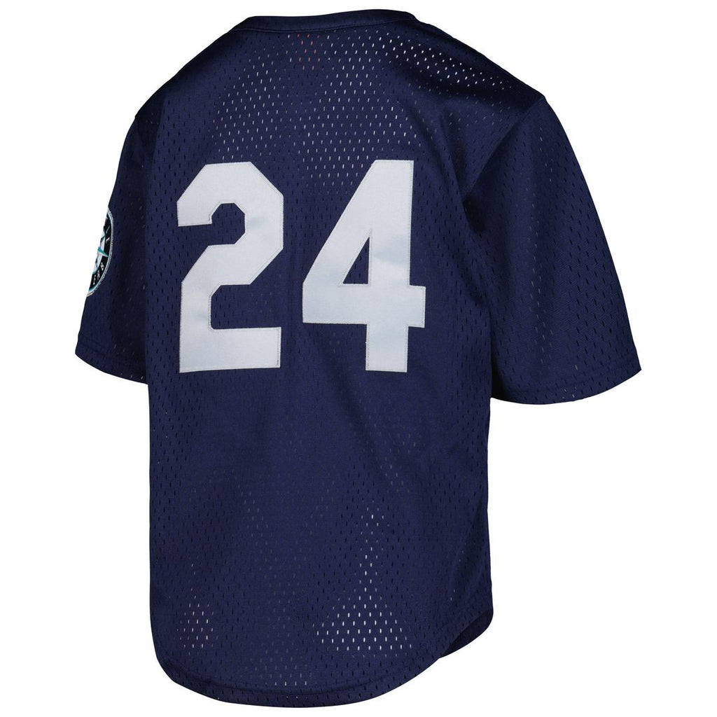 Ken Griffey Jr. Seattle Mariners Mitchell & Ness Youth Cooperstown Collection Mesh Batting Practice Jersey - Navy Official MLB Team Apparel Baseball F