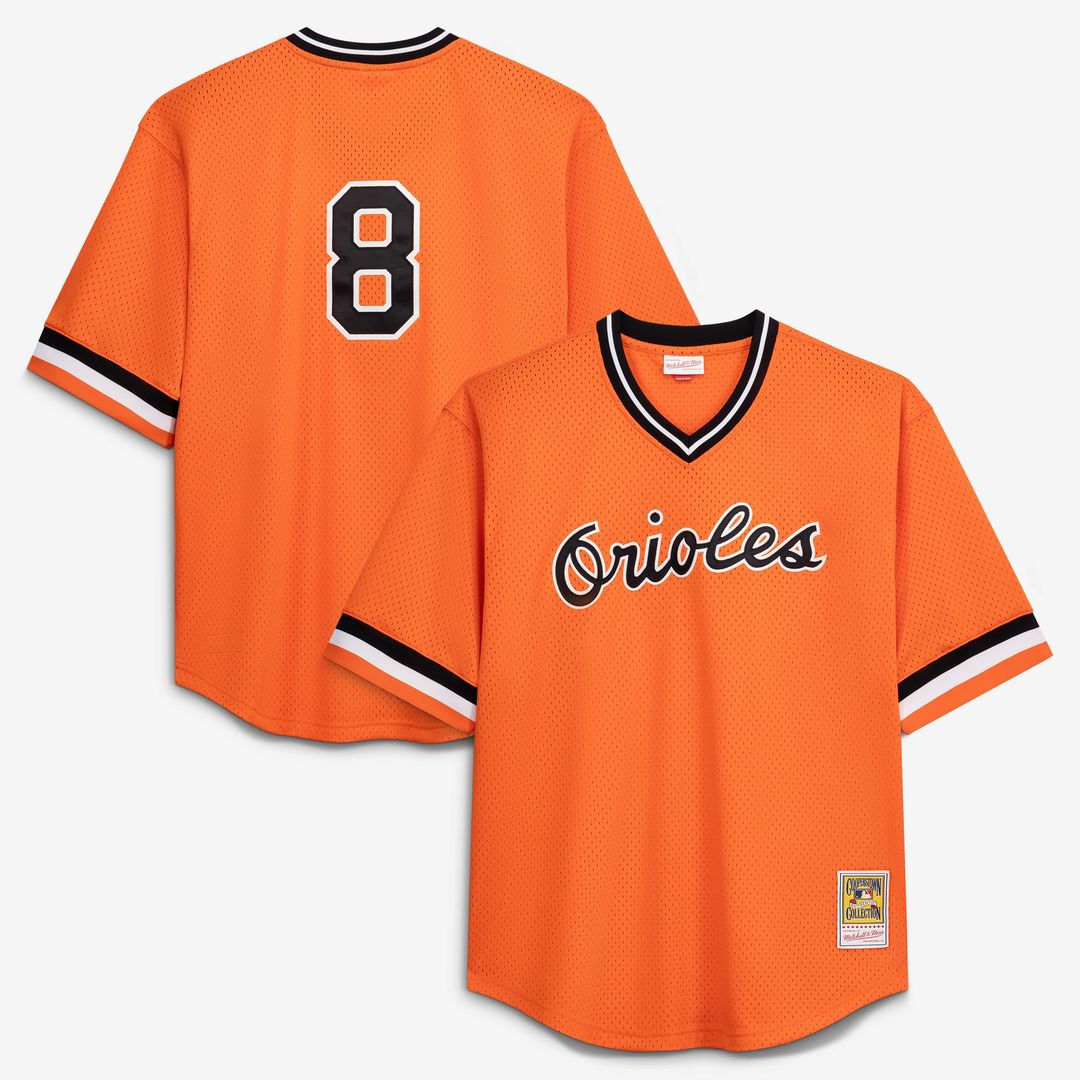 Cal Ripken Jr. Baltimore Orioles Profile Big & Tall Cooperstown Collection Mesh Batting Practice Jersey - Orange Official MLB Team Apparel Baseball Fa