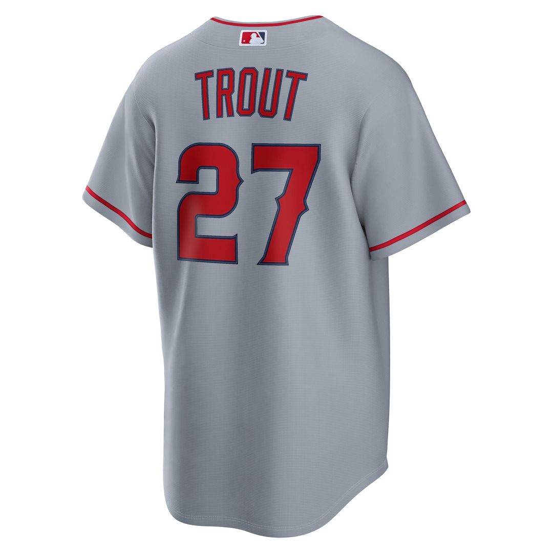 Mike Trout Los Angeles Angels Nike Road Replica Jersey - Gray Official MLB Team Apparel Baseball Fan Gear
