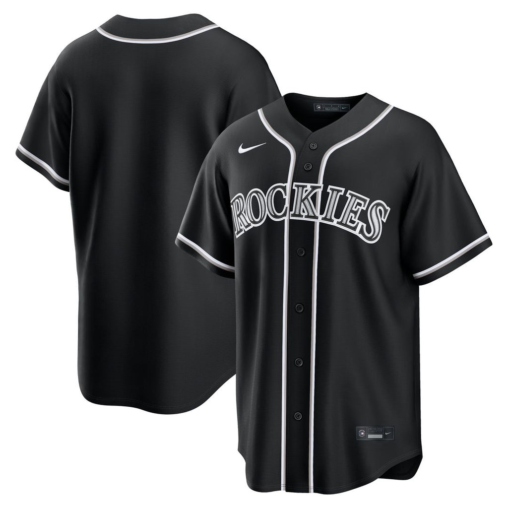 Colorado Rockies Nike Fashion Replica Black Out Jersey Official MLB Team Apparel Baseball Fan Gear