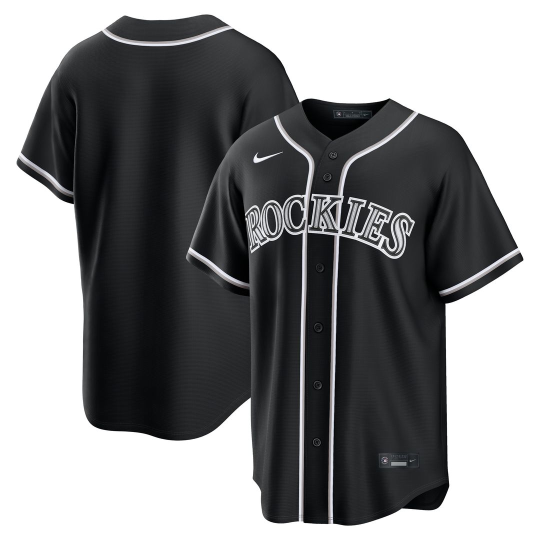 Colorado Rockies Nike Fashion Replica Black Out Jersey Official MLB Team Apparel Baseball Fan Gear