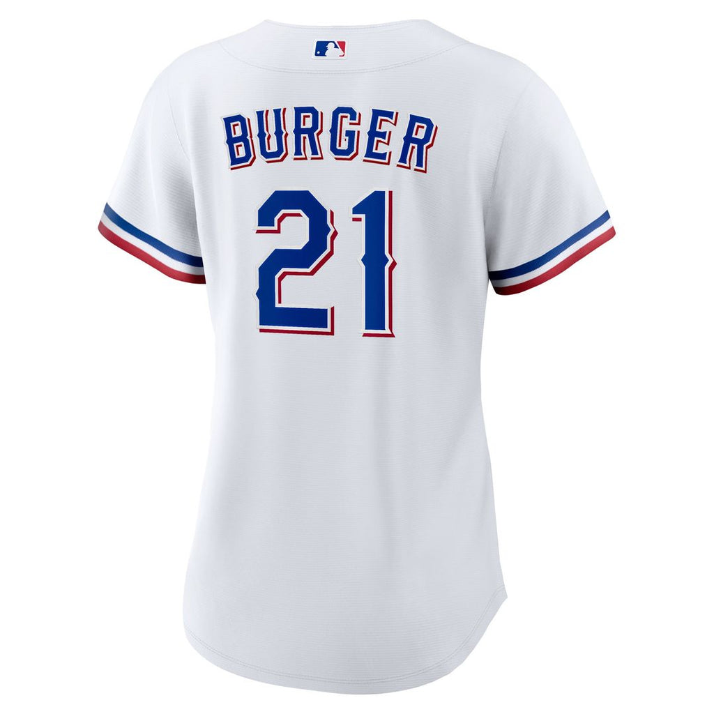 Jake Burger Texas Rangers Nike Women's Home Replica Jersey - White Official MLB Team Apparel Baseball Fan Gear