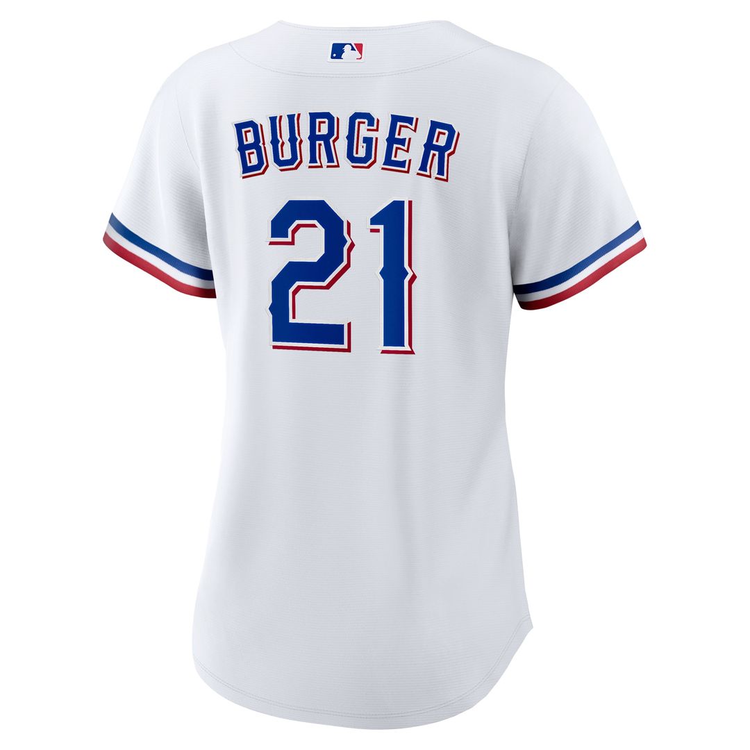 Jake Burger Texas Rangers Nike Women's Home Replica Jersey - White Official MLB Team Apparel Baseball Fan Gear