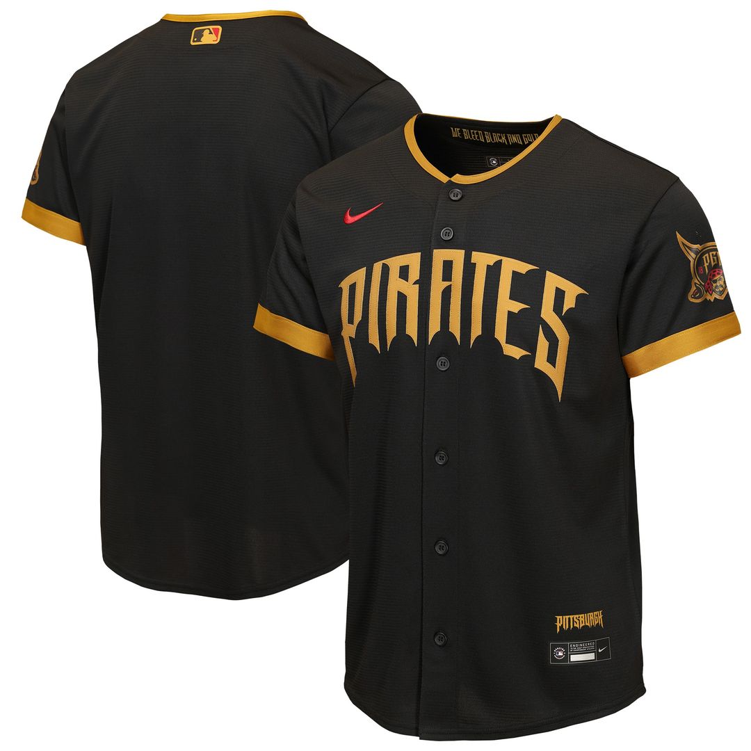 Pittsburgh Pirates Nike Youth 2026 City Connect Stadium Jersey - Black Official MLB Team Apparel Baseball Fan Gear