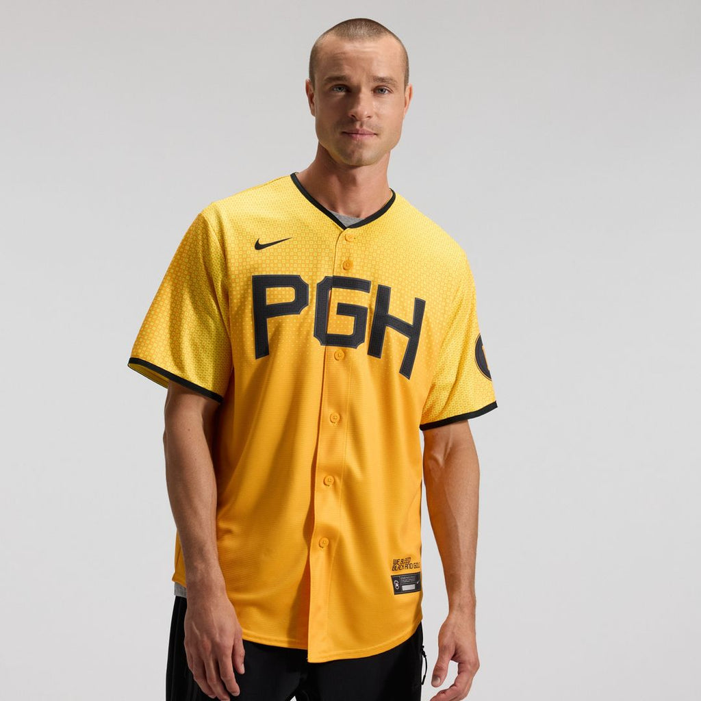 Pittsburgh Pirates Nike City Connect Replica Jersey - Gold Official MLB Team Apparel Baseball Fan Gear