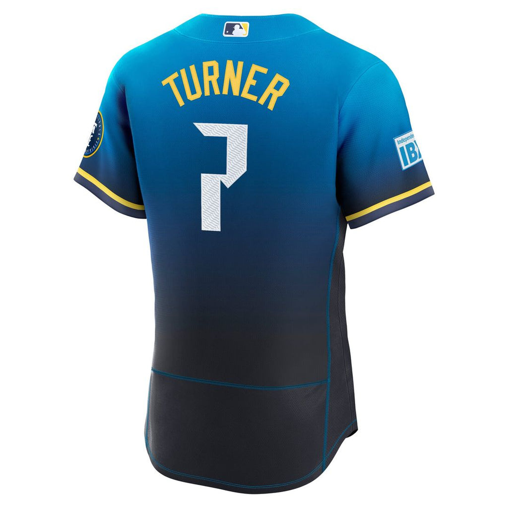 Trea Turner Philadelphia Phillies Nike City Connect Authentic Sponsor Patch Jersey - Navy Official MLB Team Apparel Baseball Fan Gear
