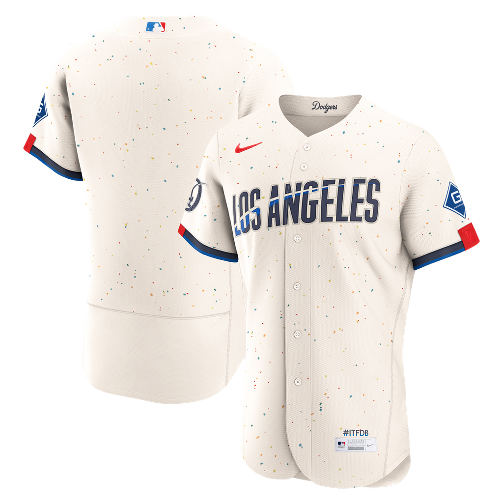 Los Angeles Dodgers Nike City Connect Authentic Sponsor Patch Jersey - Cream Official MLB Team Apparel Baseball Fan Gear