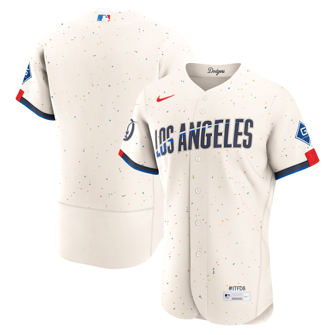 Los Angeles Dodgers Nike City Connect Authentic Sponsor Patch Jersey - Cream Official MLB Team Apparel Baseball Fan Gear
