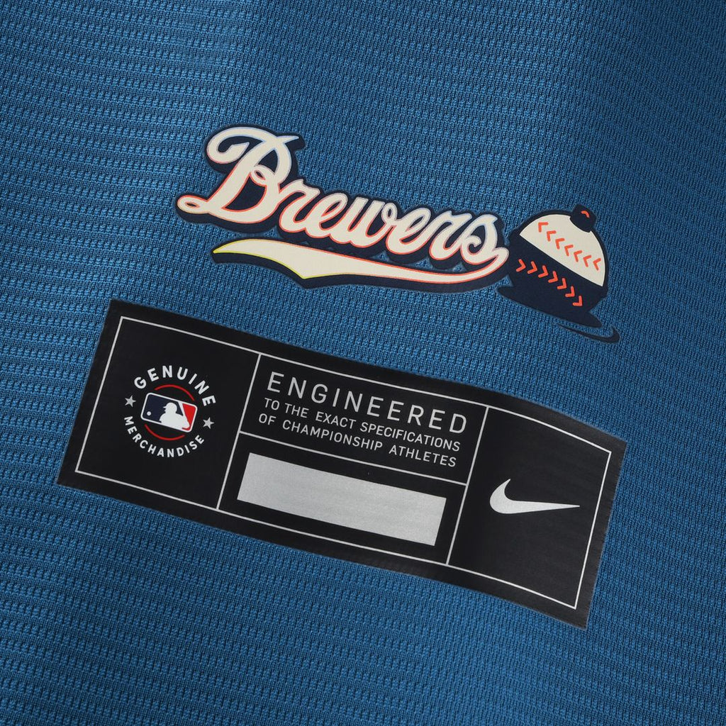 William Contreras Milwaukee Brewers Nike 2026 City Connect Stadium Jersey - Mineral Blue Official MLB Team Apparel Baseball Fan Gear