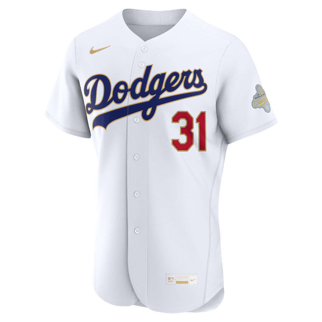 Tyler Glasnow Los Angeles Dodgers Nike 2026 Gold Collection Authentic Jersey - White Official MLB Team Apparel Baseball Fan Gear