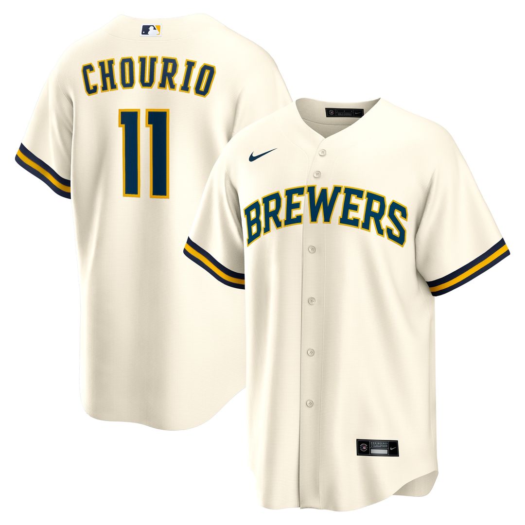 Jackson Chourio Milwaukee Brewers Nike Home Replica Jersey - Cream Official MLB Team Apparel Baseball Fan Gear