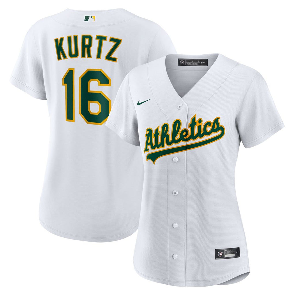 Nick Kurtz Athletics Nike Women's Home Replica Player Jersey - White Official MLB Team Apparel Baseball Fan Gear