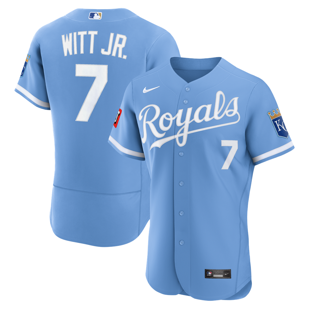 Bobby Witt Jr. Kansas City Royals Nike Home Authentic Sponsor Patch Jersey - White Official MLB Team Apparel Baseball Fan Gear